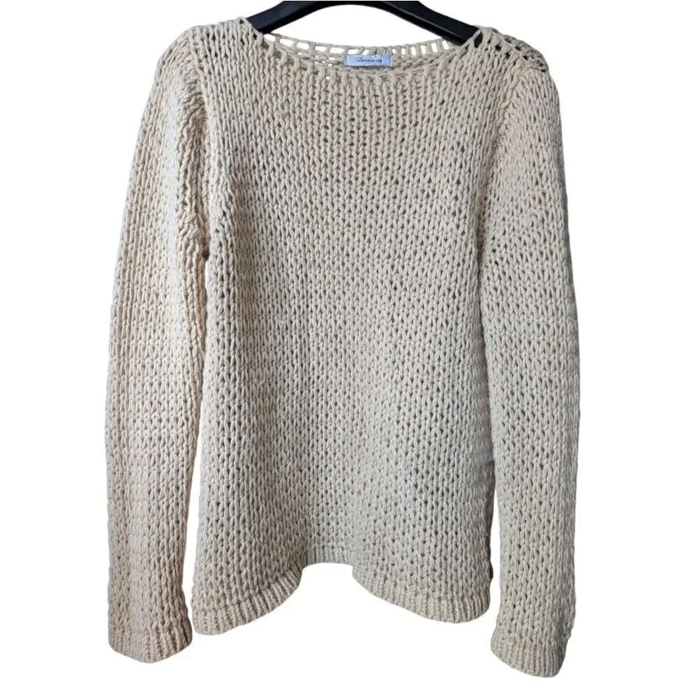 Cream wool blend wool blend tunic sweater sz M